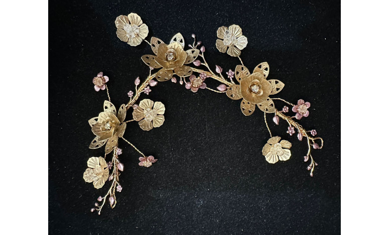 Aplique flores bronce