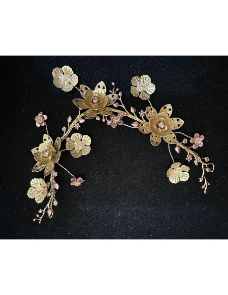 Aplique flores bronce