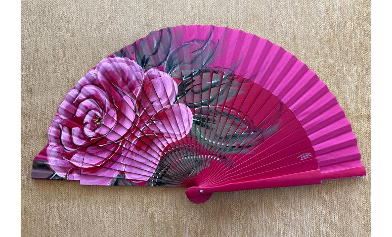 Abanico rosa grande