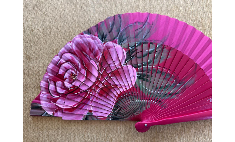 Abanico rosa grande