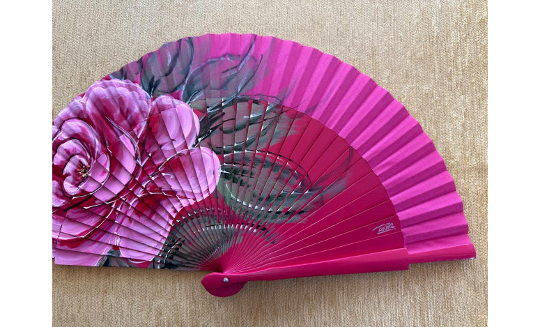 Abanico rosa grande