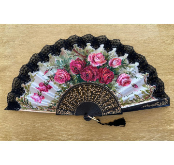 Abanico rosas encaje 2