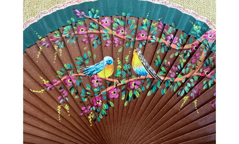 Abanico bolso pájaros