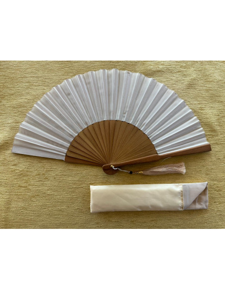 Abanico seda liso con funda