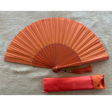 Abanico seda liso con funda 2