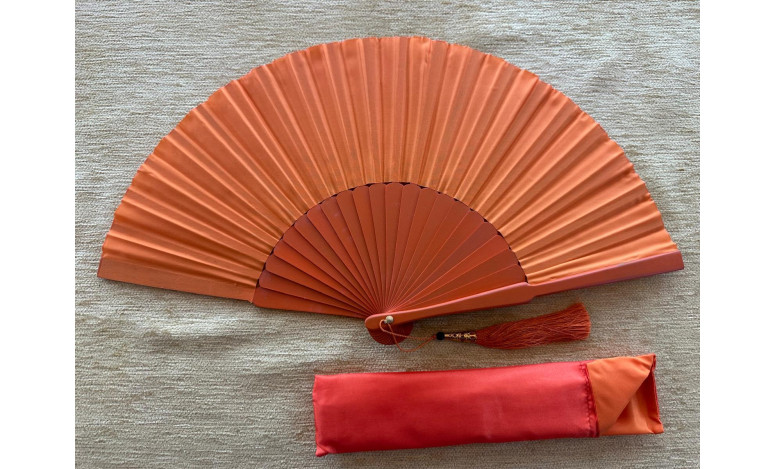 Abanico seda liso con funda