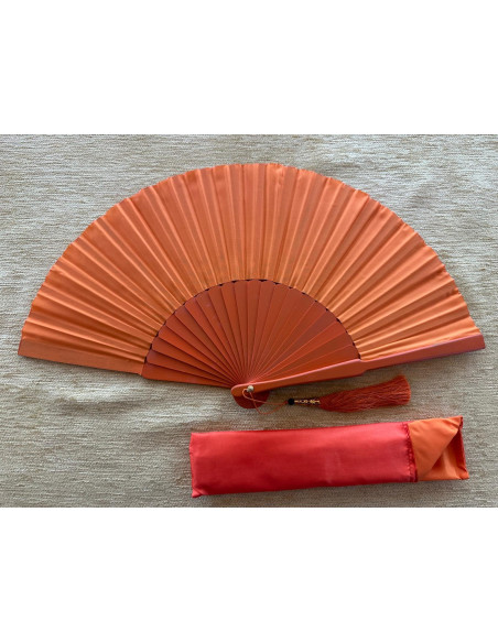 Abanico seda liso con funda