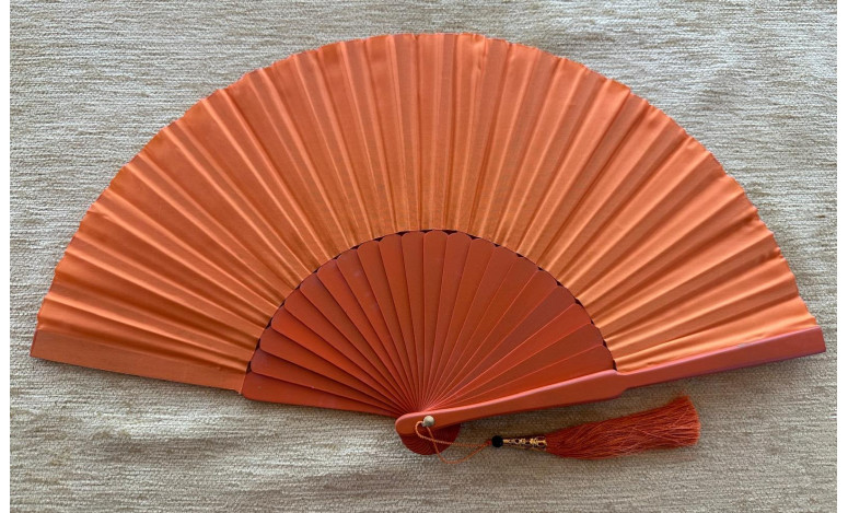 Abanico seda liso con funda