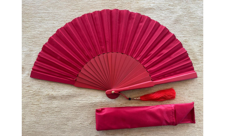 Abanico seda liso con funda