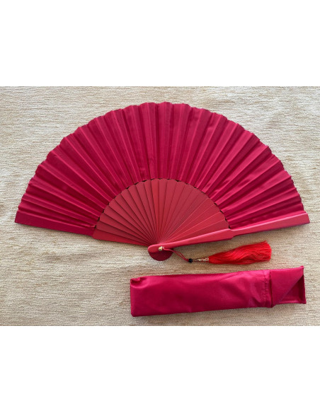 Abanico seda liso con funda