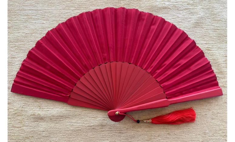 Abanico seda liso con funda