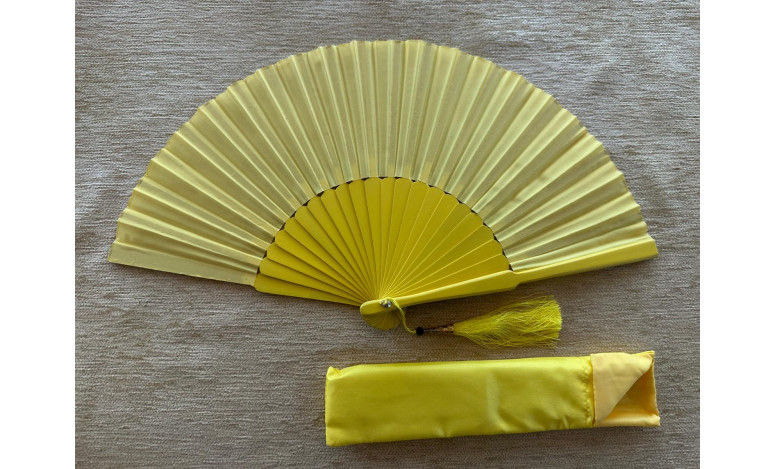 Abanico seda liso con funda