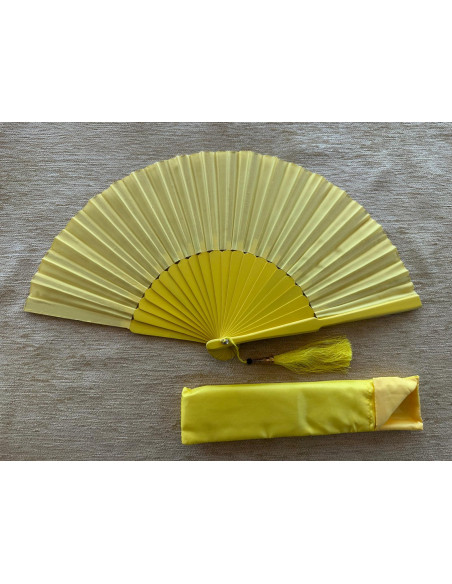 Abanico seda liso con funda