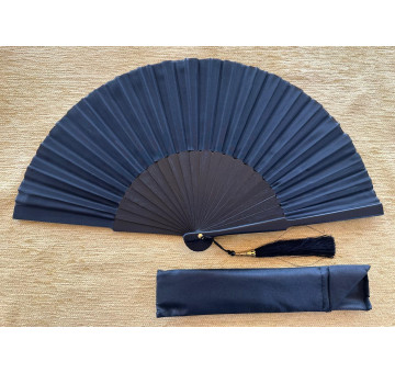 Abanico seda liso con funda 2