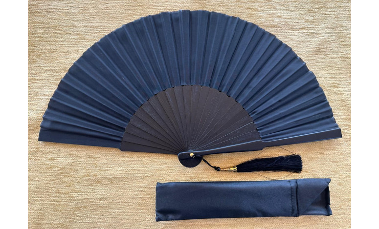 Abanico seda liso con funda