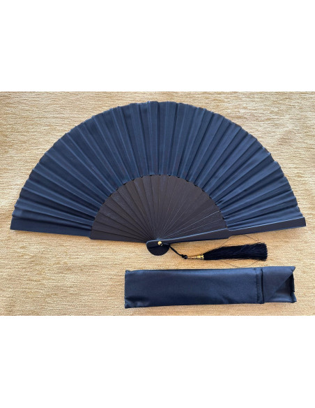 Abanico seda liso con funda
