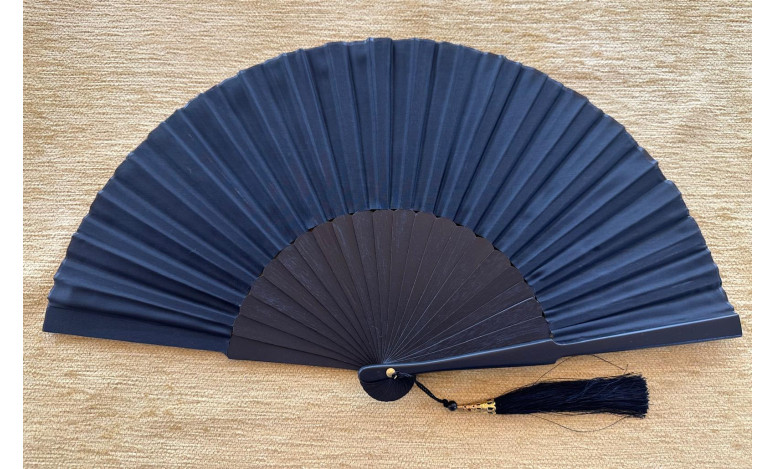 Abanico seda liso con funda