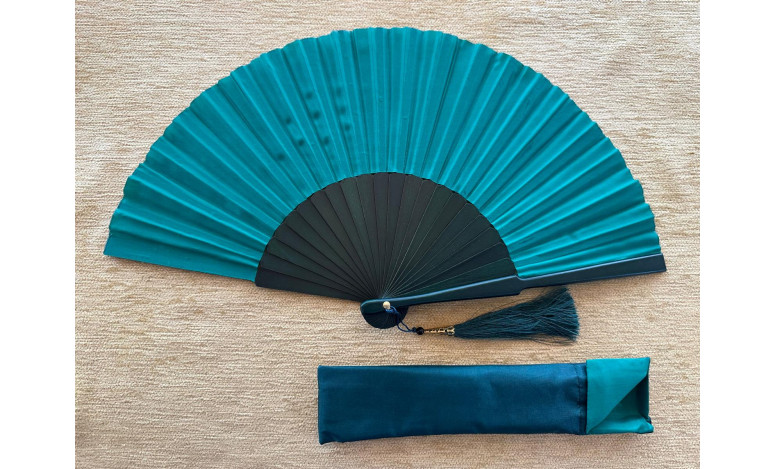 Abanico seda liso con funda