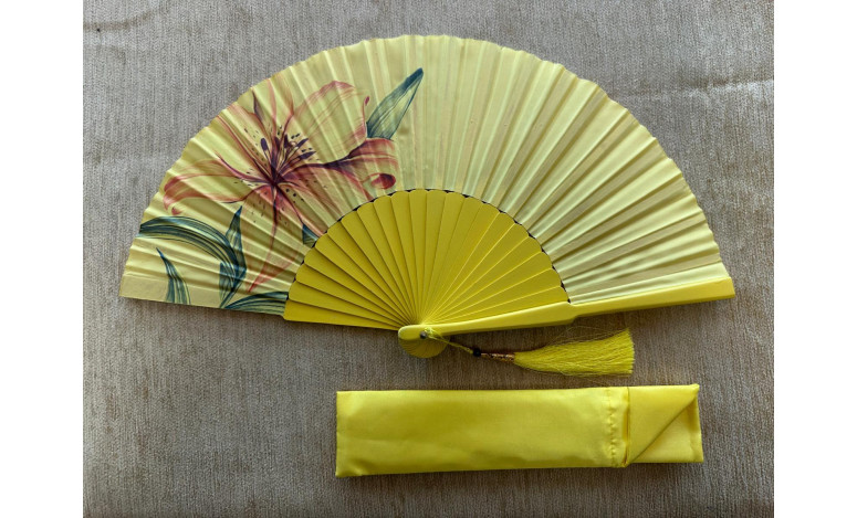 Abanico seda flor