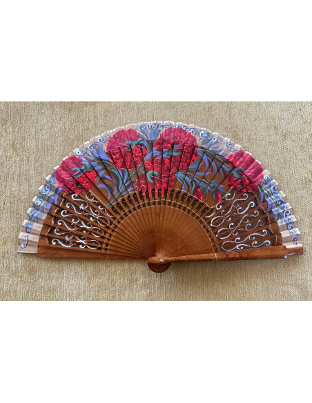 Abanico bolso calado flores