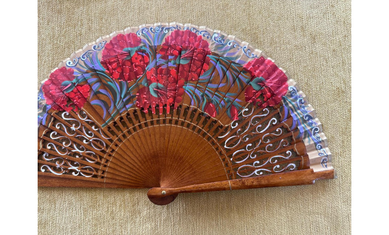 Abanico bolso calado flores