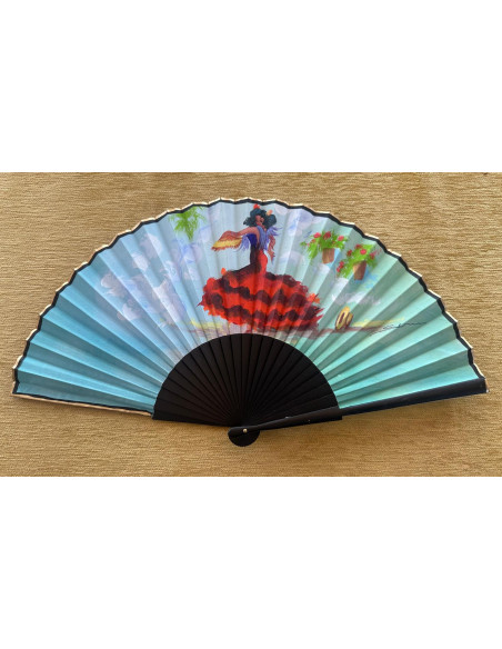 Abanico semi pericón flamenca