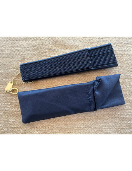 Abanico mini seda negro