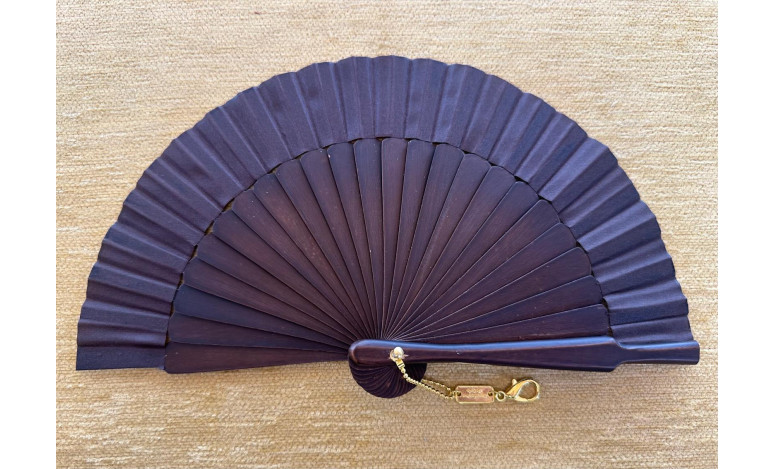 Abanico mini seda marrón