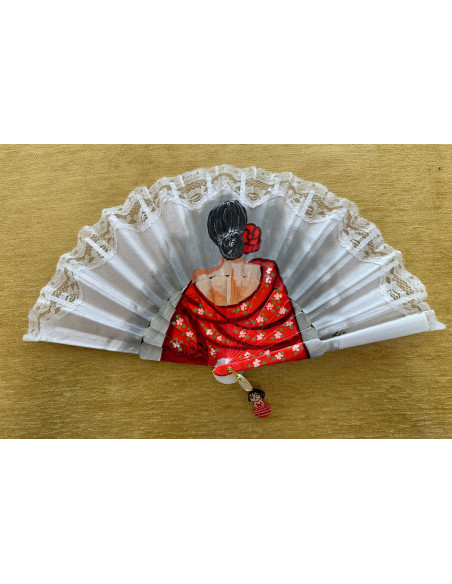 Abanico flamenca con encaje