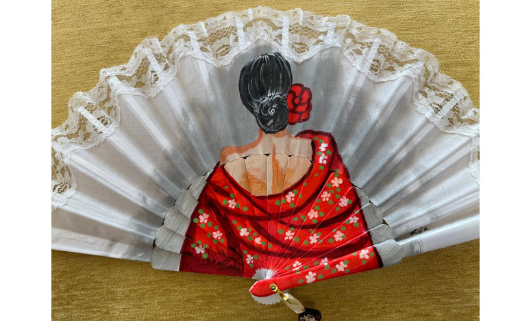 Abanico flamenca con encaje