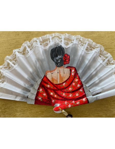 Abanico flamenca con encaje