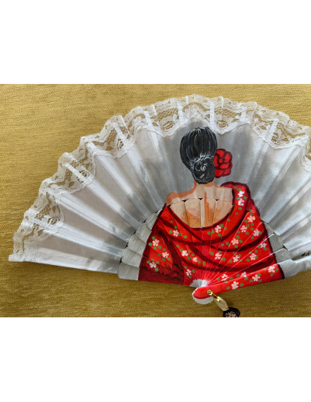 Abanico flamenca con encaje
