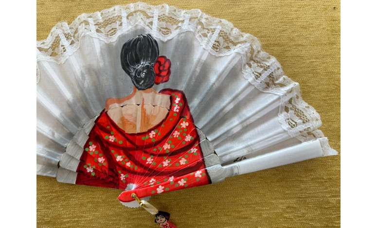 Abanico flamenca con encaje