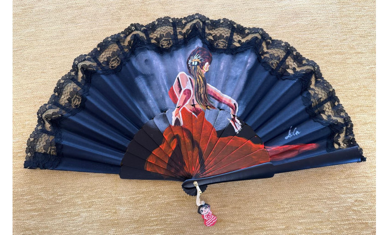 Abanico flamenca con encaje