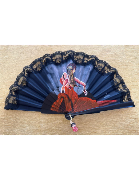 Abanico flamenca con encaje