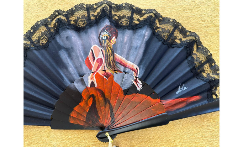 Abanico flamenca con encaje