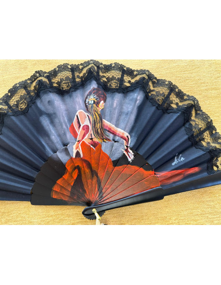 Abanico flamenca con encaje
