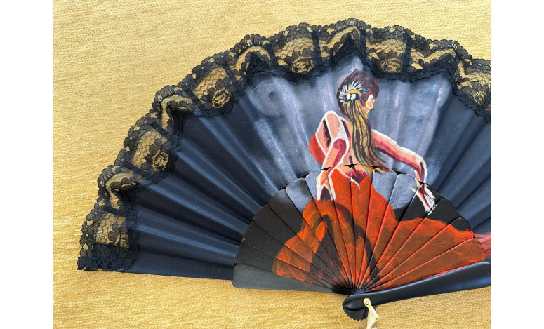 Abanico flamenca con encaje