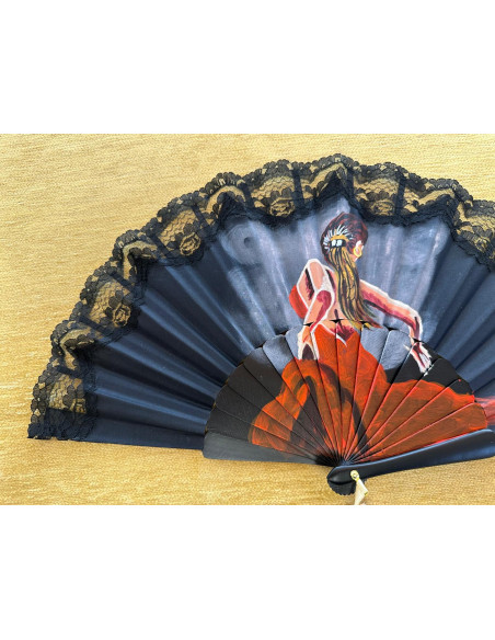 Abanico flamenca con encaje