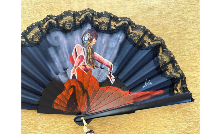 Abanico flamenca con encaje