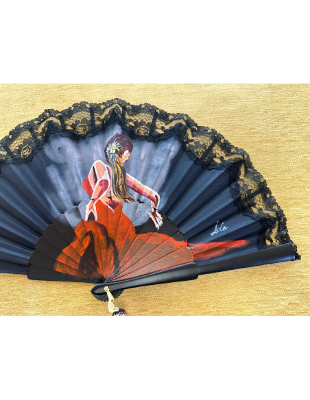 Abanico flamenca con encaje