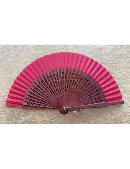 Abanico liso tela roja