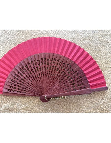 Abanico liso tela roja