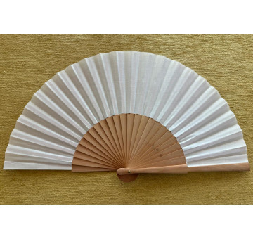 Abanico liso tela marfil