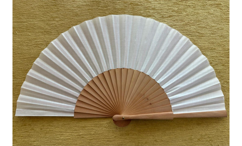 Abanico liso tela marfil