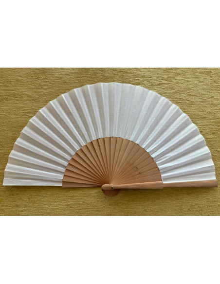 Abanico liso tela marfil