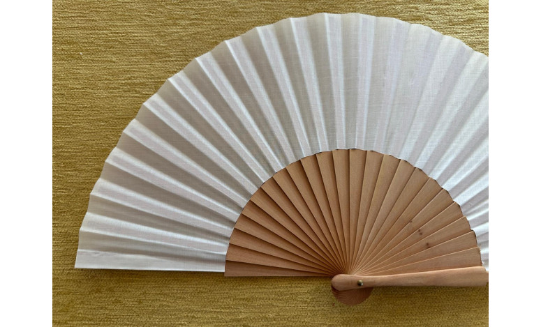 Abanico liso tela marfil