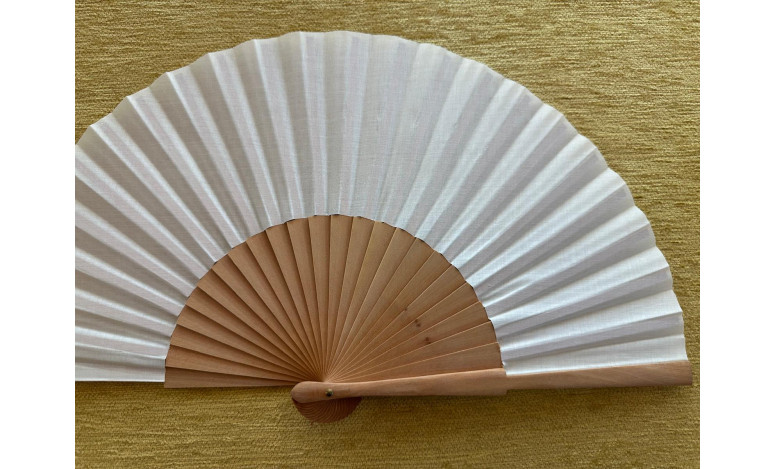 Abanico liso tela marfil