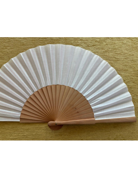 Abanico liso tela marfil
