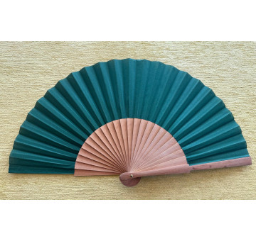 Abanico liso tela verde